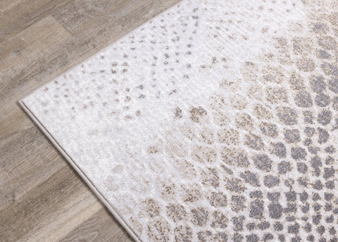 Intrigue Cream Grey Brown Snake Skin Rug by Kalora Interiors