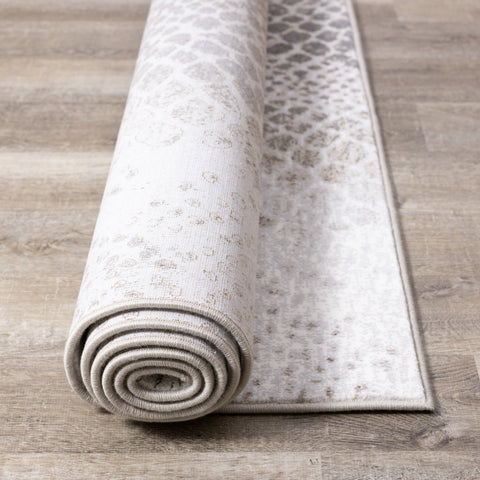 Intrigue Cream Grey Brown Snake Skin Rug by Kalora Interiors