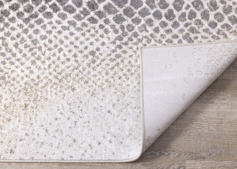 Intrigue Cream Grey Brown Snake Skin Rug by Kalora Interiors
