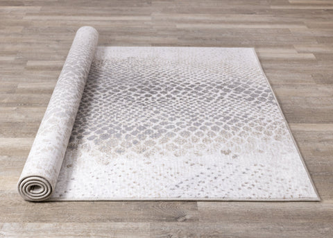 Intrigue Cream Grey Brown Snake Skin Rug by Kalora Interiors