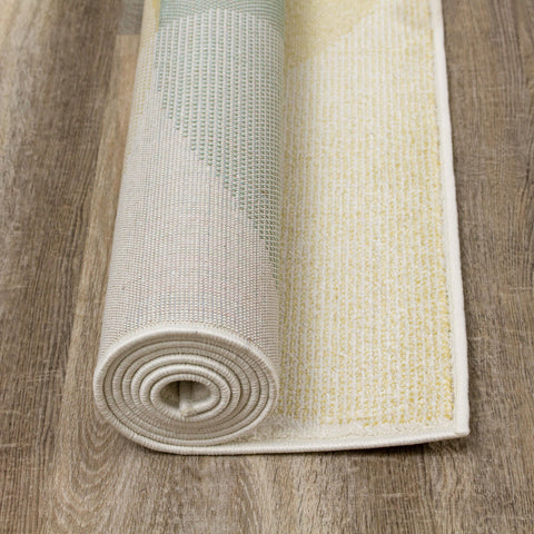 Kids Cream Green Yellow Circles Area Rug by Kalora Interiors