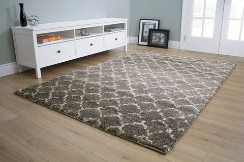 Lane 336_921 Grey Cream Lattice Luxury Rug By Kalora Interiors
