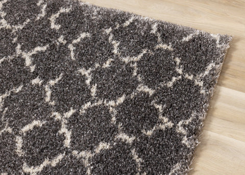 Lane Grey Cream Lattice Luxury Rug by Kalora Interiors