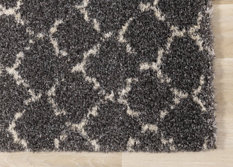 Lane Grey Cream Lattice Luxury Rug by Kalora Interiors
