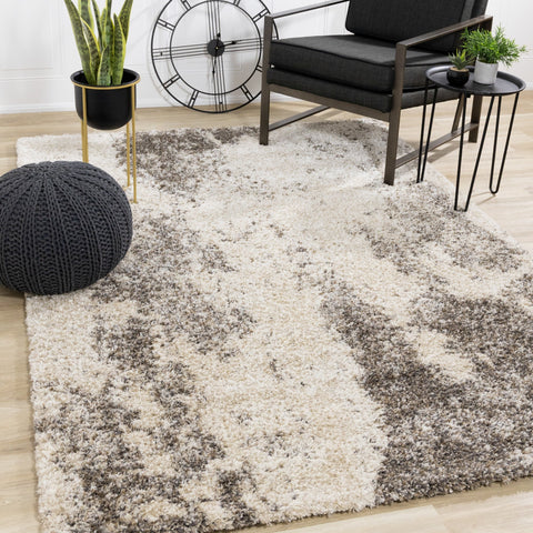 Lane Cream Brown Abstract Luxury Rug by Kalora Interiors