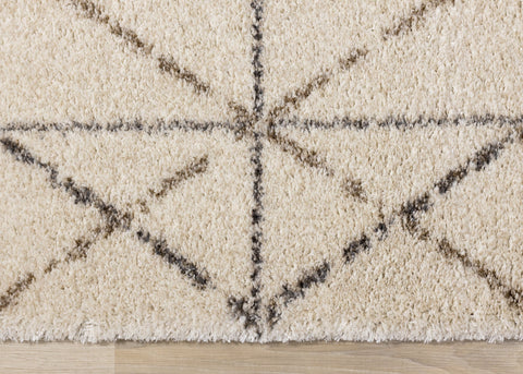 Lane Cream Grey Geometric Luxury Rug by Kalora Interiors