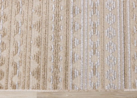 Lawson Beige Grey Cream Tribal Machine Washable Rug by Kalora Interiors
