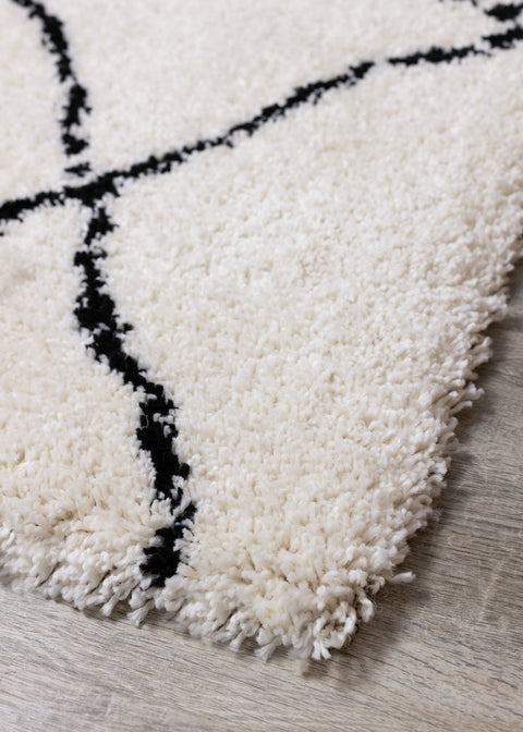 Maroq White Black Diamonds Soft Touch Rug by Kalora Interiors