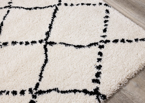Maroq White Black Diamonds Soft Touch Rug by Kalora Interiors
