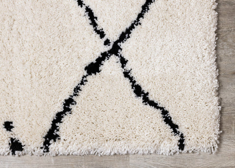 Maroq White Black Diamonds Soft Touch Rug by Kalora Interiors