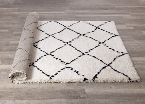 Maroq White Black Diamonds Soft Touch Rug by Kalora Interiors