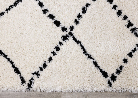 Maroq White Black Diamonds Soft Touch Rug by Kalora Interiors