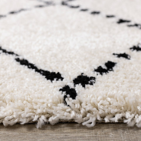 Maroq White Black Diamonds Soft Touch Rug by Kalora Interiors