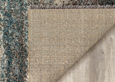 Maroq 6004_3A38 Distressed Stripes Soft Touch Shag Area Rug by Kalora Interiors