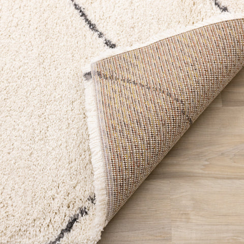 Maroq Cream Grey Uneven Trellis Rug by Kalora Interiors