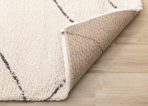 Maroq Cream Grey Uneven Trellis Rug by Kalora Interiors