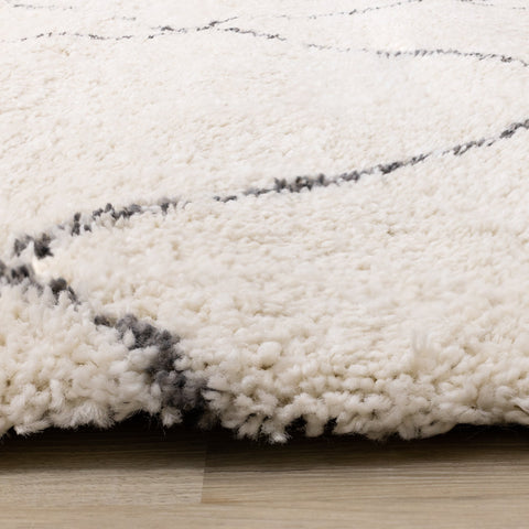 Maroq Cream Grey Uneven Trellis Rug by Kalora Interiors