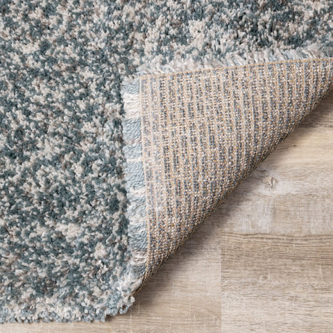 Maroq Blue Grey Cream Shag Rug by Kalora Interiors