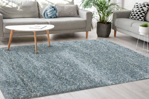 Maroq Blue Grey Cream Shag Rug by Kalora Interiors