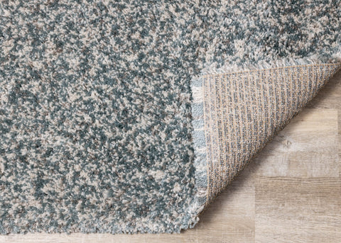 Maroq Blue Grey Cream Shag Rug by Kalora Interiors