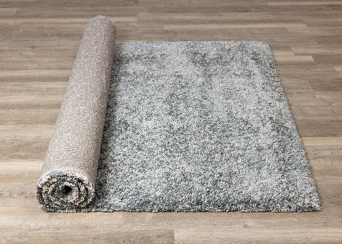 Maroq Blue Grey Cream Shag Rug by Kalora Interiors
