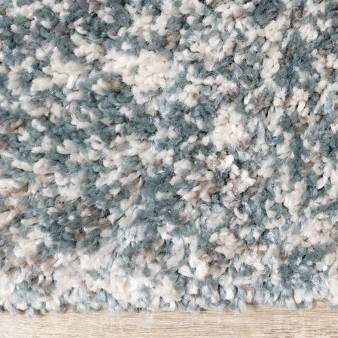 Maroq Blue Grey Cream Shag Rug by Kalora Interiors