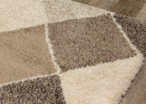 Maroq 9597_T415 Diamond Pattern Shag Area Rug by Kalora Interiors