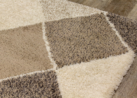 Maroq Cream Beige Diamonds Rug by Kalora Interiors