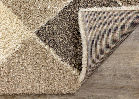 Maroq Cream Beige Diamonds Rug by Kalora Interiors