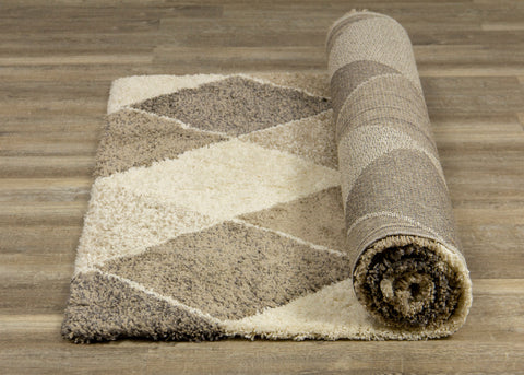 Maroq 9597_T415 Diamond Pattern Shag Area Rug by Kalora Interiors