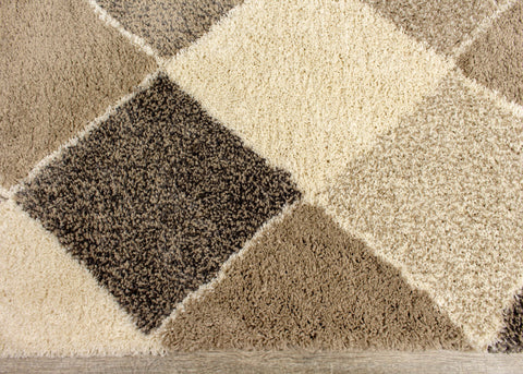Maroq Cream Beige Diamonds Rug by Kalora Interiors