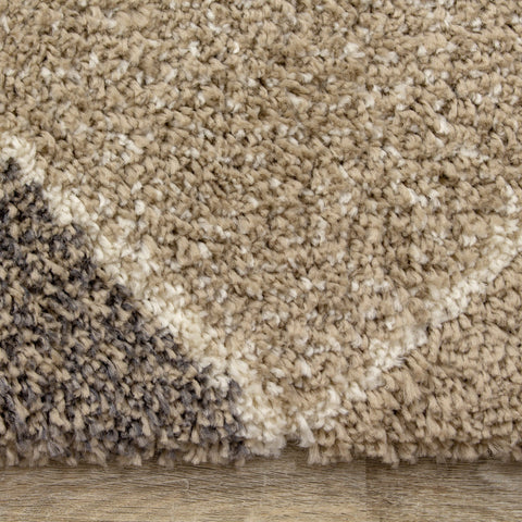 Maroq Cream Beige Diamonds Rug by Kalora Interiors