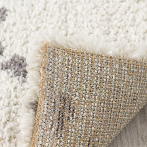 Matrique 5413_3A18 White Grey Lattice Shag Area Rug by Novelle Home