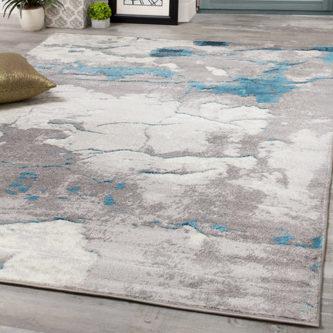 Meridian A005_0757 Blue Rock Face Texture Area Rug by Novelle Home