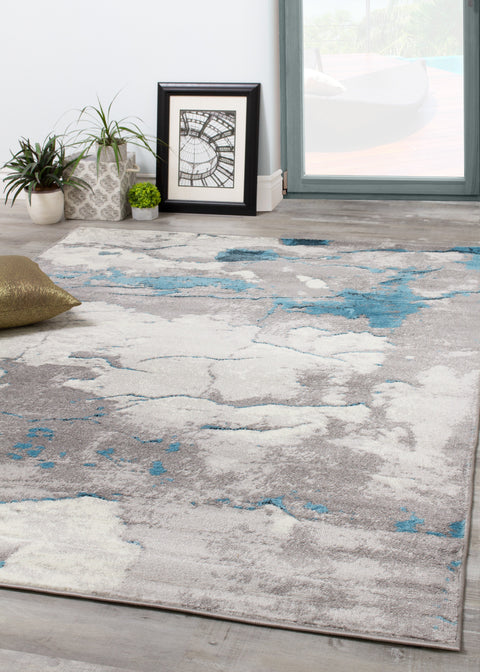 Meridian A005_0757 Blue Rock Face Texture Area Rug by Novelle Home