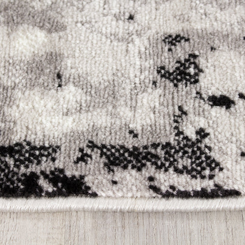 Meridian A006_0727 Grey Pebbles Distressed Area Rug by Novelle Home
