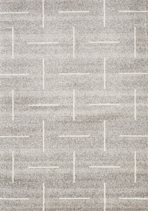 Meridian A607_0737 Grey Parallel and Perpendicular Lines Area Rug by Novelle Home