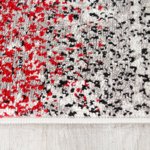 Meridian A608_0767 Red Distressed Rectangles Area Rug by Novelle Home