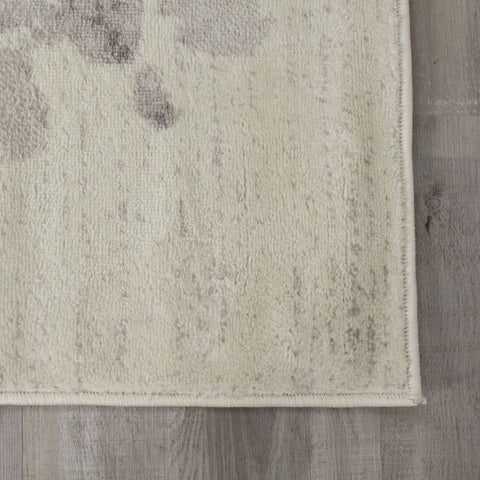Meridian A643_0272 Grey Cream Watercolour Flower Area Rug by Novelle Home