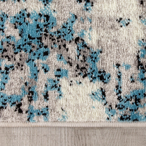 Meridian B193_4757 Grey Distressed Blue Spackle Area Rug by Novelle Home