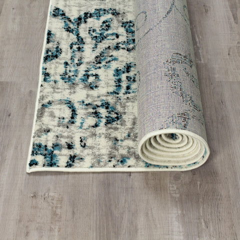 Meridian B202_4252 Distressed Flower Medallion Area Rug by Novelle Home
