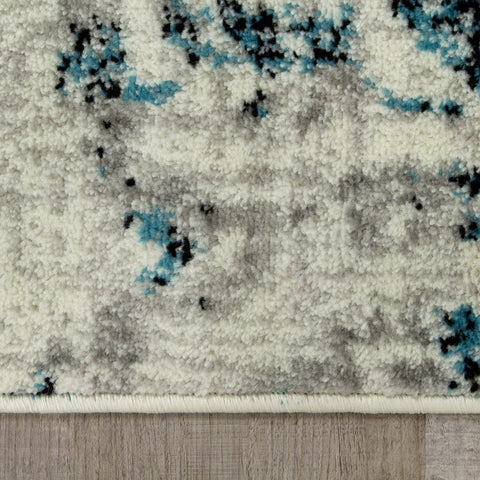 Meridian B202_4252 Distressed Flower Medallion Area Rug by Novelle Home