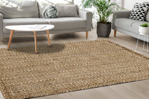 Natural Handmade Beige Cream Area Rug by Kalora Interiors