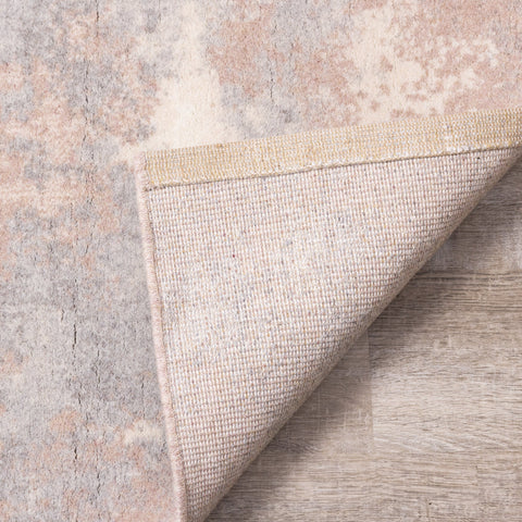 Nordic Grey Pink Cream Distressed Rug by Kalora Interiors