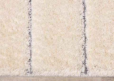 Novato Cream Black Striped Rug by Kalora Interiors