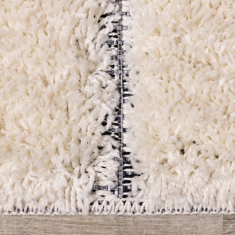Novato Cream Black Striped Rug by Kalora Interiors