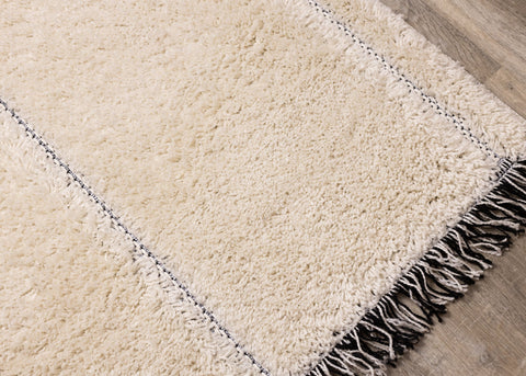 Novato Cream Black Geometric Modern Rug by Kalora Interiors