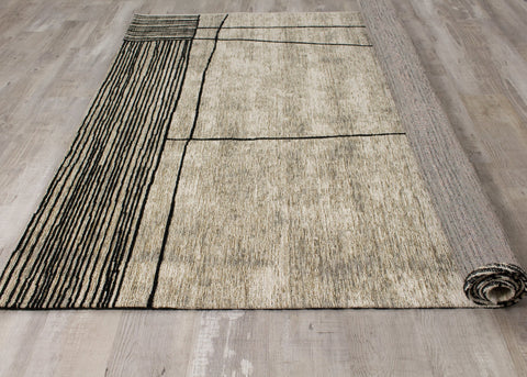 Orienta Beige Black Abstract Area Rug by Kalora Interiors