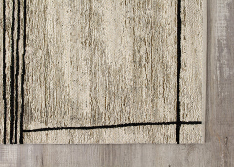 Orienta Beige Black Abstract Area Rug by Kalora Interiors
