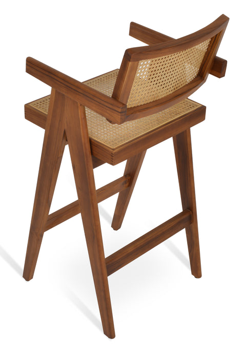 Pierre J Stool Teak Full Wicker by sohoConcept